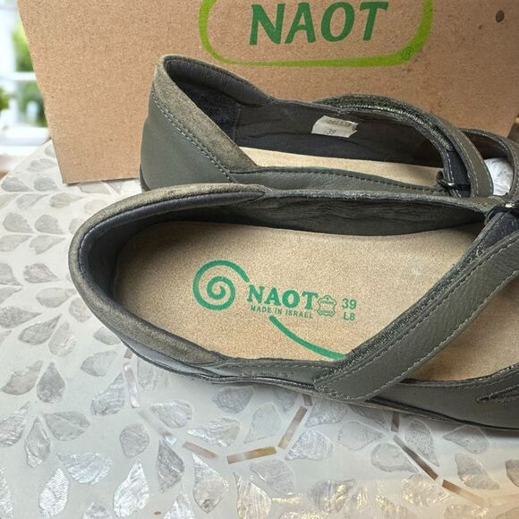 Naot Matai $199 Mary Jane Leather Suede EU 39 / US 8 New in Box – Cork/Latte Foo - Picture 13 of 13